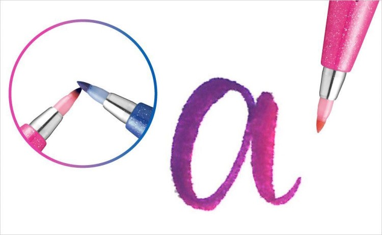 Фломастер-кисть Brush Sign Pen, 2 мм, цвет: зеленый, Pentel — картинка 4