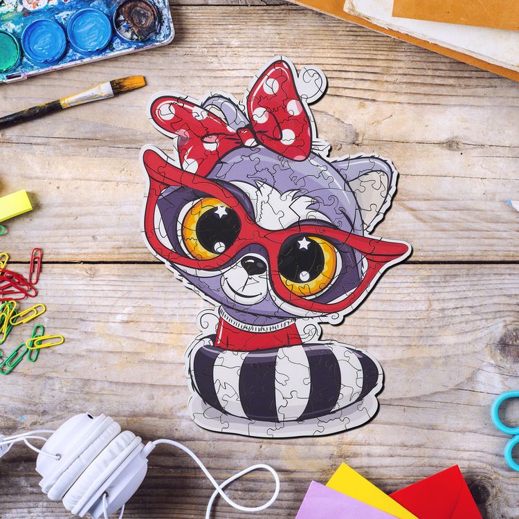 Деревянные пазлы Артвентура «Девочка енотик» — картинка 2