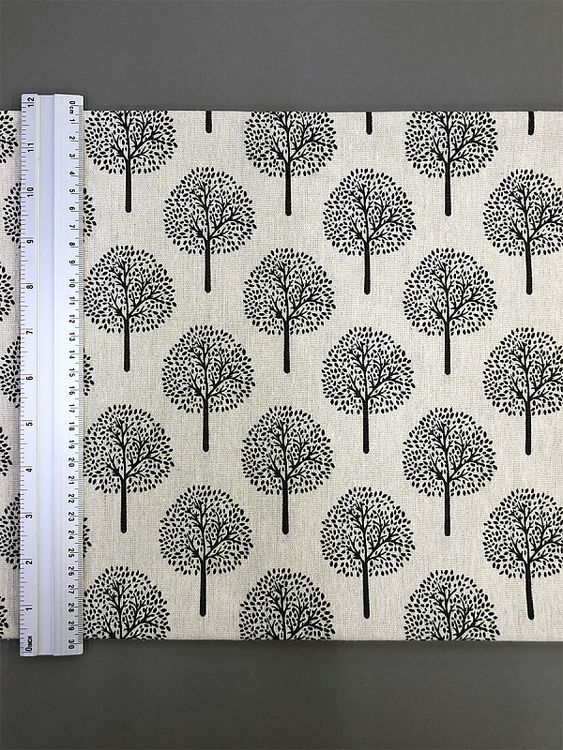 Ткань льняная, 1 м x 150 см, 140 г/м², цвет: молочный, растительный принт, TBY — картинка 6