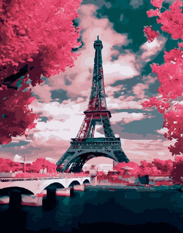 Картина по номерам «Париж в цветах»