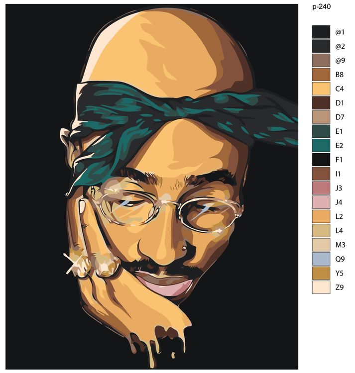 Картина по номерам «Тупак Шакур» — картинка 2