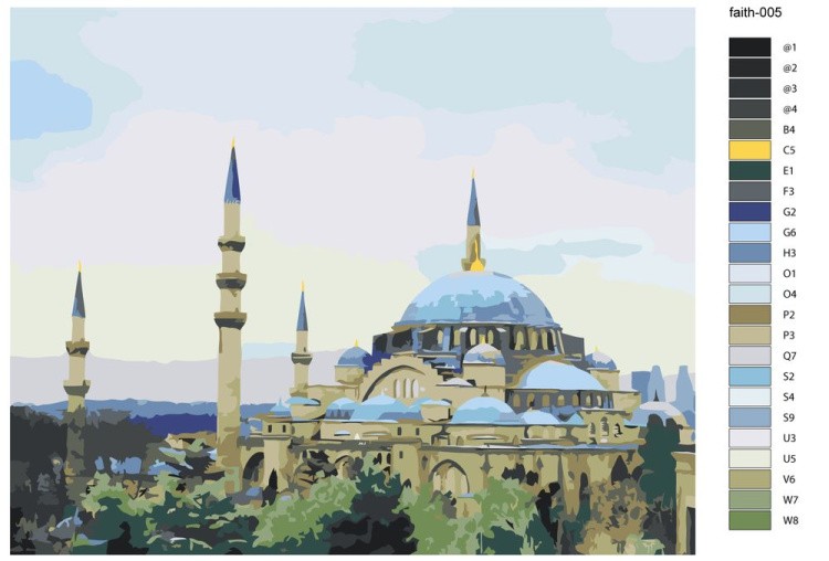Картина по номерам «Мечеть Сулеймание 2» — картинка 2