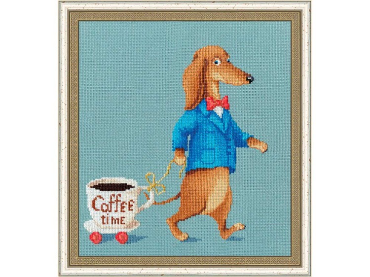 Набор для вышивания «Такса с чашкой кофе» — картинка 2