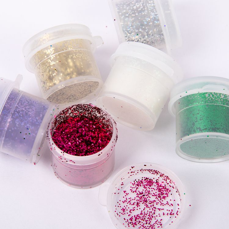 Набор блёсток (глиттеров) №1, 6 цв. по 18 мл, Аква-колор — картинка 3