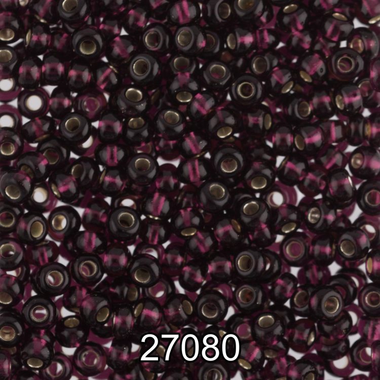 Бисер Чехия круглый 5 10/0, 2,3 мм, 500 г, цвет: 27080 темно-сиреневый