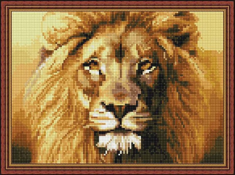 Алмазная вышивка «Портрет льва»
