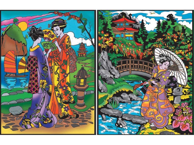 Папка-раскраска «Япония» + 10 маркеров — картинка 2