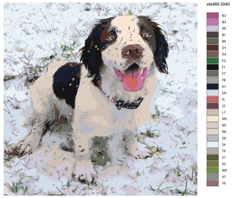 Картина по номерам «Пес на снегу» — картинка 2