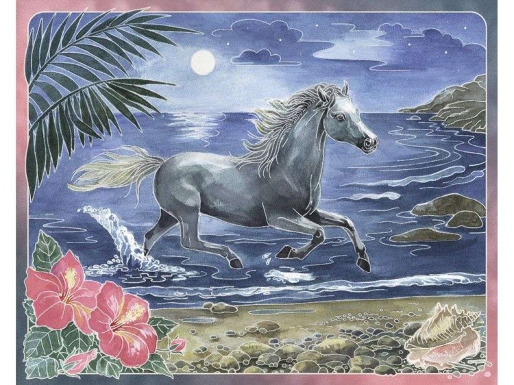 Картина акварелью по контурам «Лошади» — картинка 3