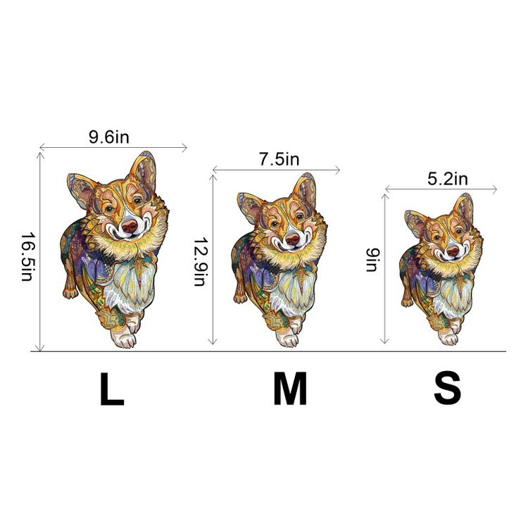 Деревянные пазлы «Веселый Корги XL», Woodbests — картинка 3