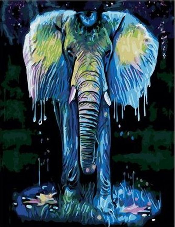 Картина по номерам «Голубой слон»