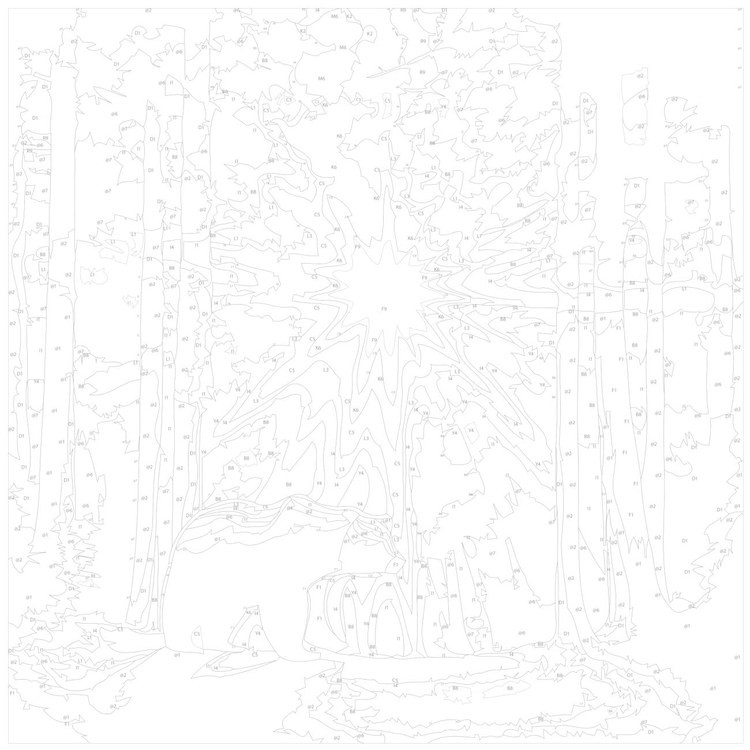 Картина по номерам «Медведь на фоне закатного солнца» — картинка 3