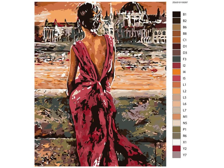 Картина по номерам «Красное платье» — картинка 2