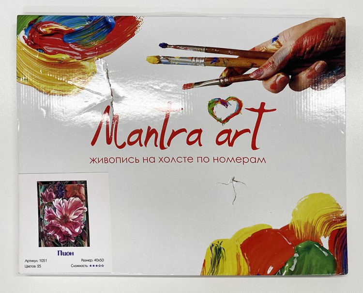 УЦЕНКА. Картина по номерам «Пион» (порвана коробка) — картинка 2