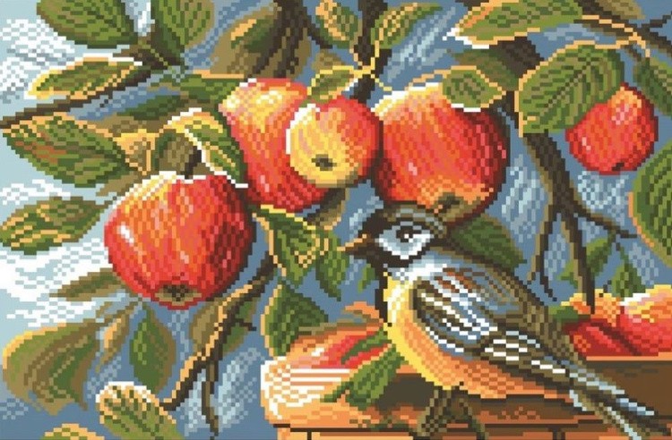 Рисунок на ткани «В яблоневом саду»
