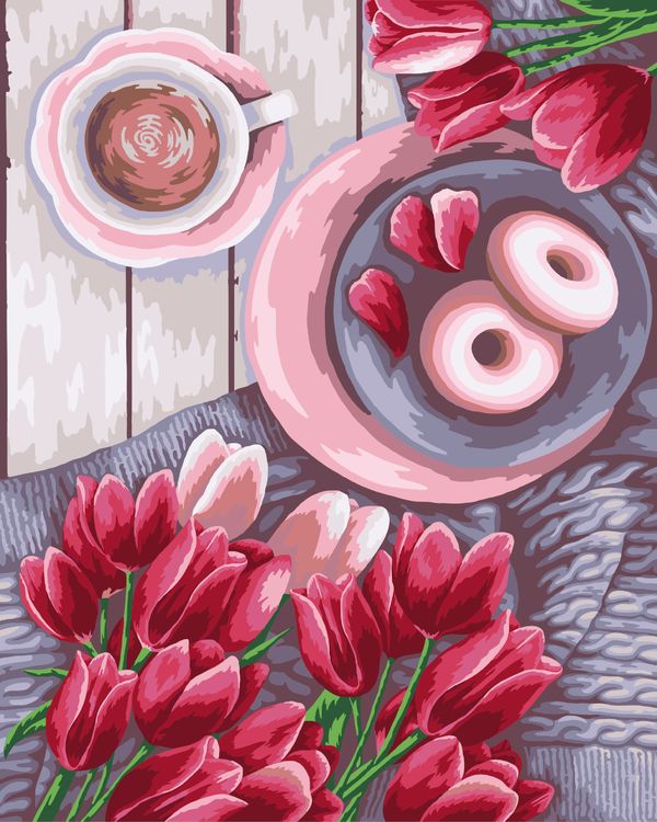 Картина по номерам «Весенние тюльпаны»