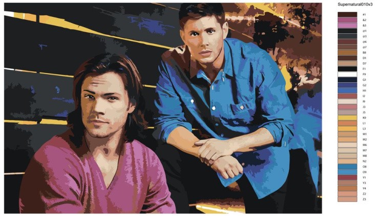 Картина по номерам «Сверхъестественное: Дин и Сэм Винчестеры 3» — картинка 2