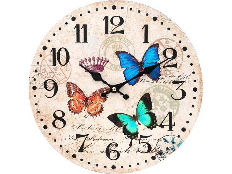 Часы настенные «Разноцветные бабочки»