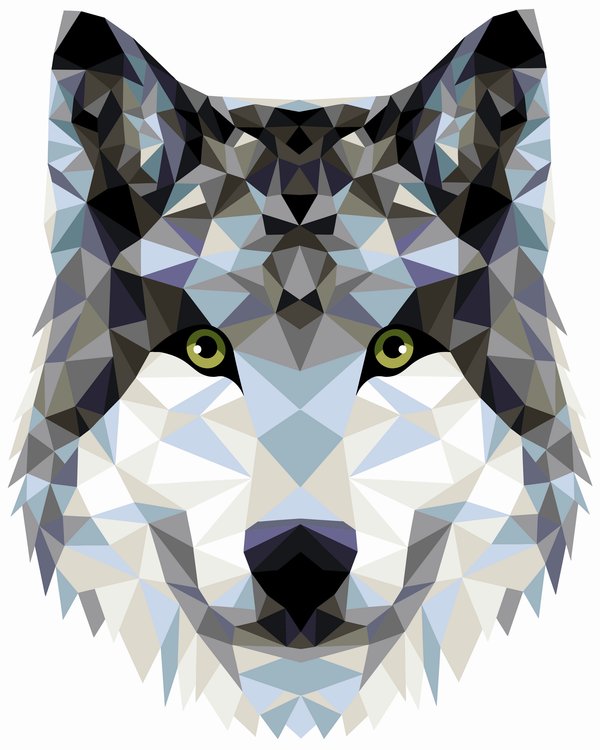 Картина по номерам «Волк (полигональный стиль)»