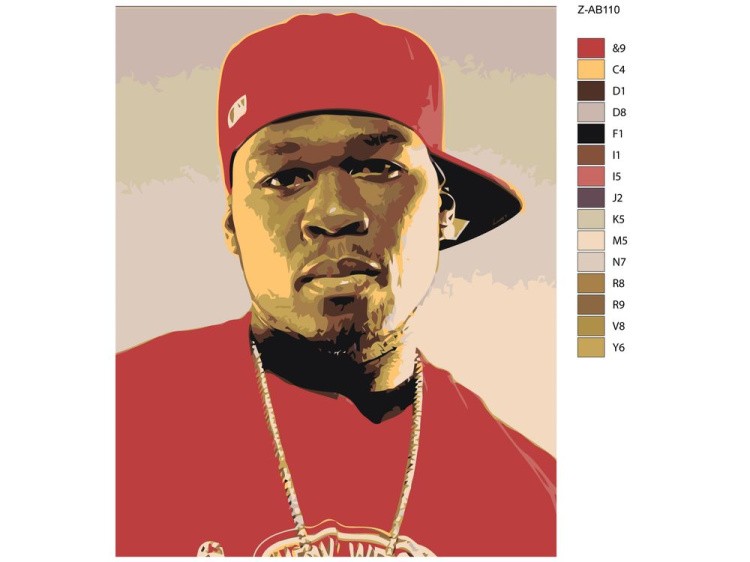 Картина по номерам «50 Cent» — картинка 2