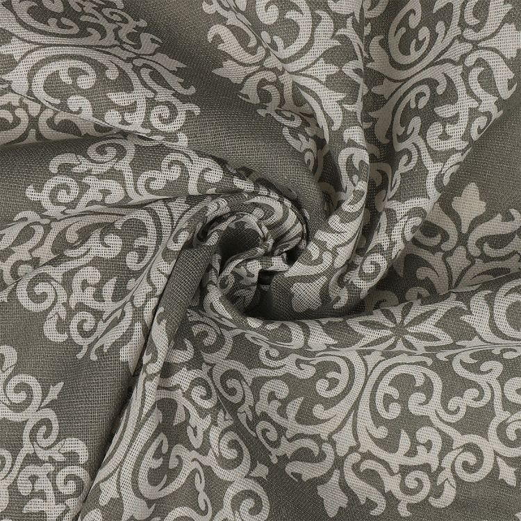 Ткань Лен, 140 г/м², 5 м x 150 см, цвет: молочный, геометрический принт, TBY — картинка 2