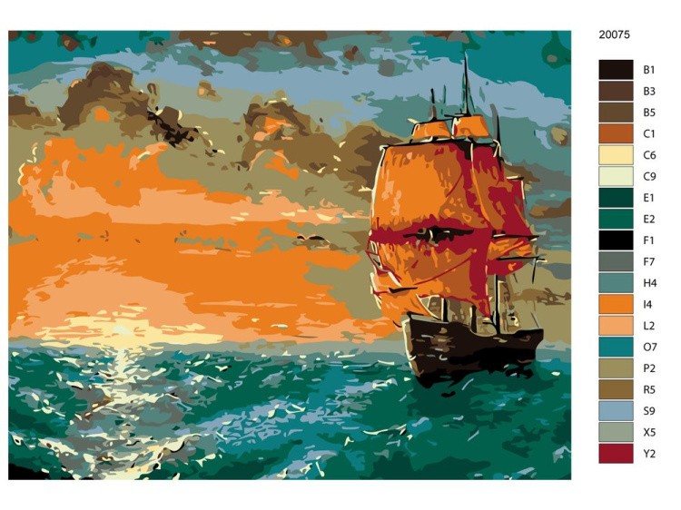 Картина по номерам «Закат на море» — картинка 2