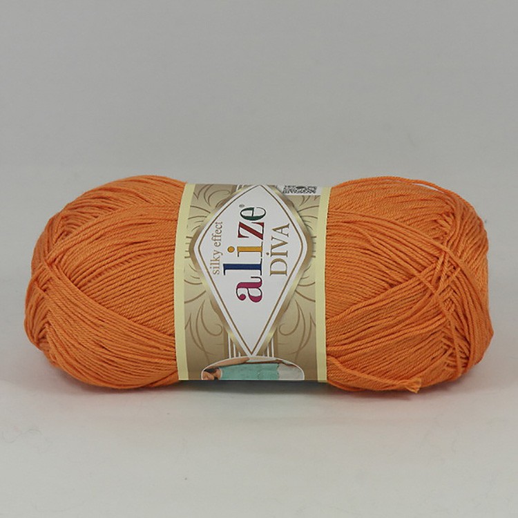 Пряжа ALIZE Diva Silk effekt (120), оранжевый, 5 шт. по 100 г — картинка 2