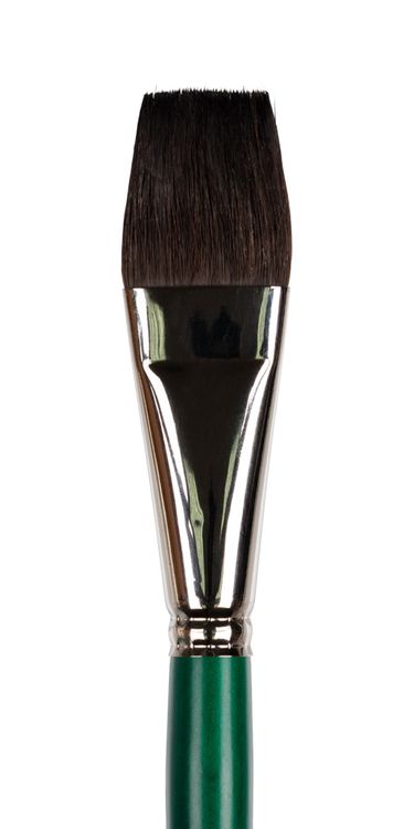 Кисть Green Line №7, имитация белки, плоская, короткая ручка, Vista-Artista — картинка 2