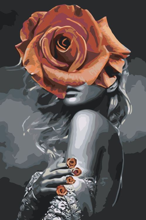 Картина по номерам «Девушка-роза»