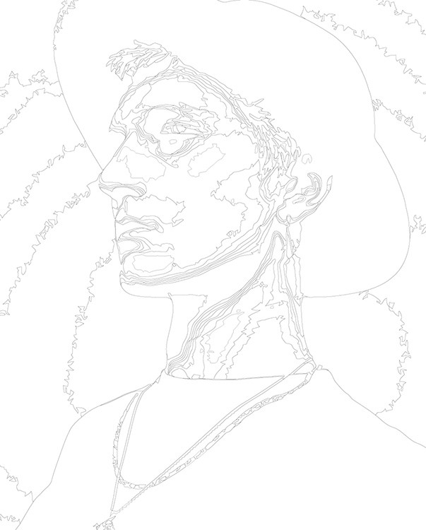 Картина по номерам «Рэпер Платина Platina: чб портрет 40x50» — картинка 3