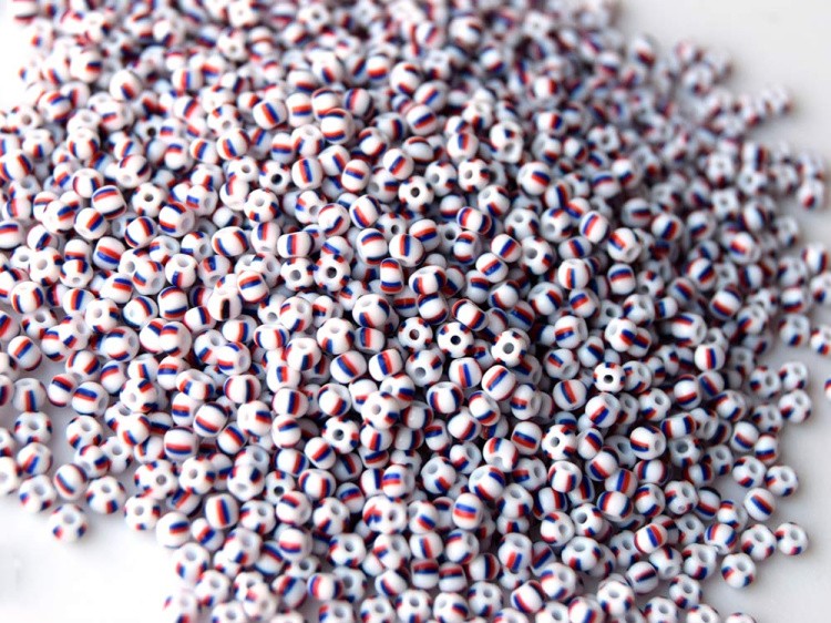 Бисер Preciosa Чехия 311-19001, 10/0, 50 г, цвет: 03370 полосатый — картинка 2