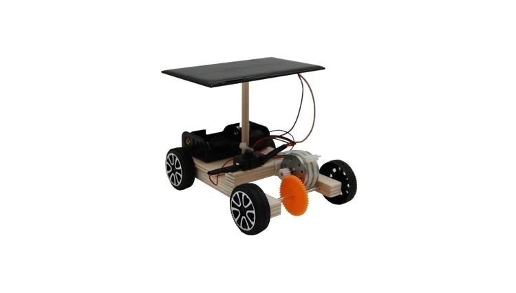 Деревянный конструктор с мотором «Машинка на солнечной батарее» — картинка 3