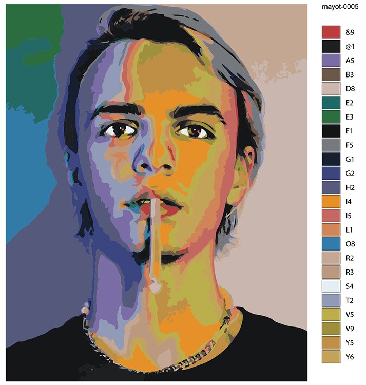 Картина по номерам «Mayot Майот Моет: рэпер Артем Никитин» — картинка 2