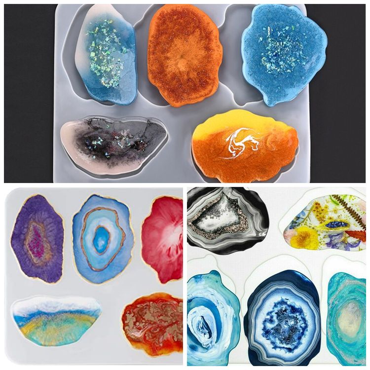 Набор силиконовых молдов подстаканники «Geode», сборный (5 частей), Artline — картинка 3