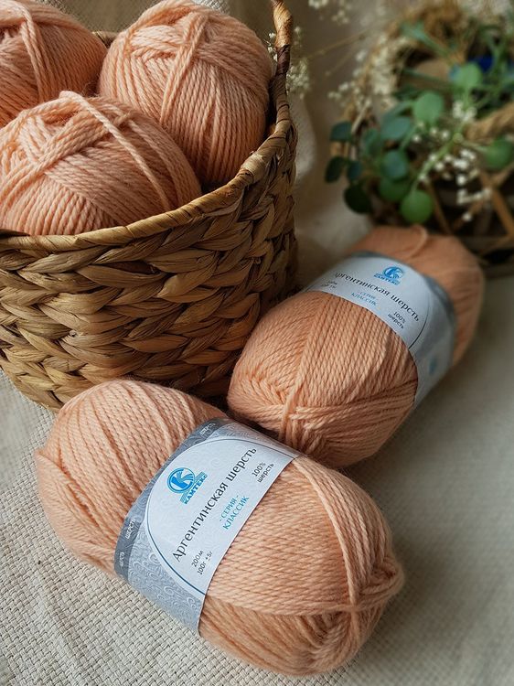 Пряжа Камтекс Аргентинская шерсть (192), чайная роза, 5 шт. по 100 г — картинка 2