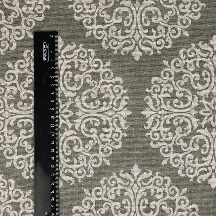 Ткань льняная, 3 м x 150 см, 140 г/м², цвет: серый, орнамент, TBY — картинка 5