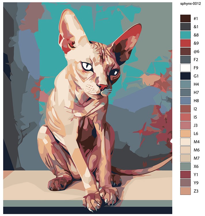 Картина по номерам «Породистый кот сфинкс» — картинка 2