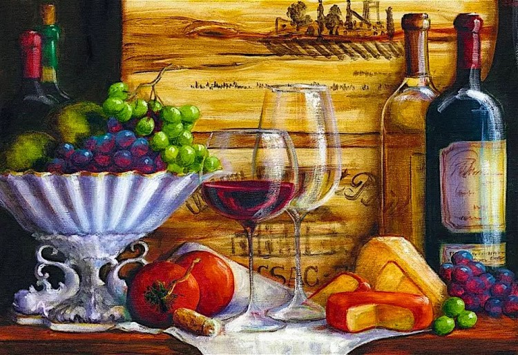 Пазлы «Натюрморт с виноградом»