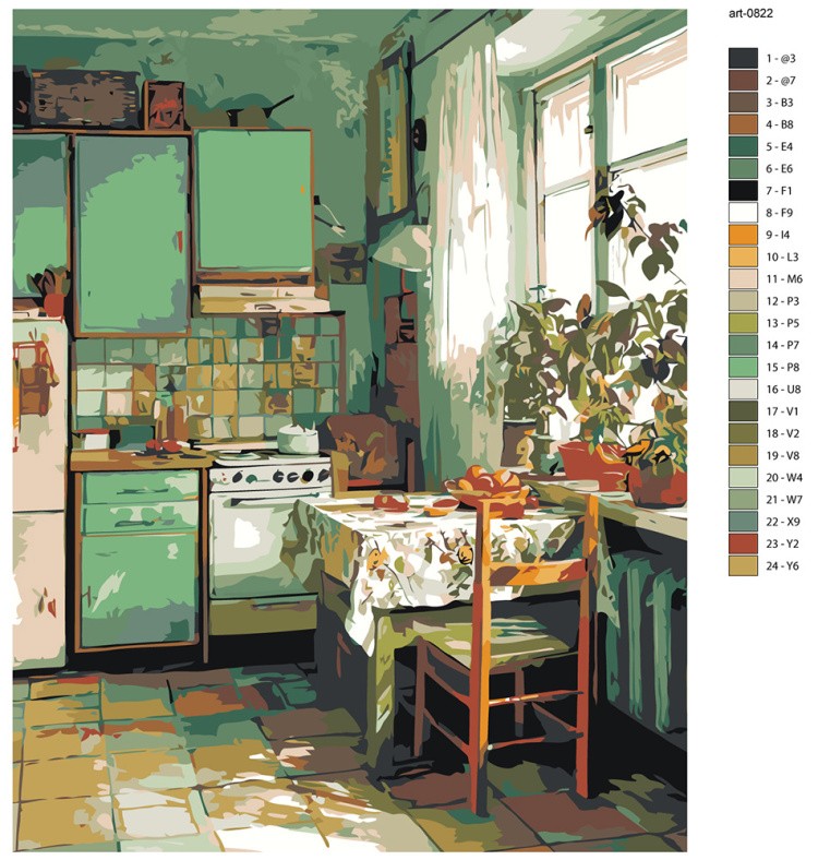 Картина по номерам Дома панельки родные эстетичная кухня — картинка 2