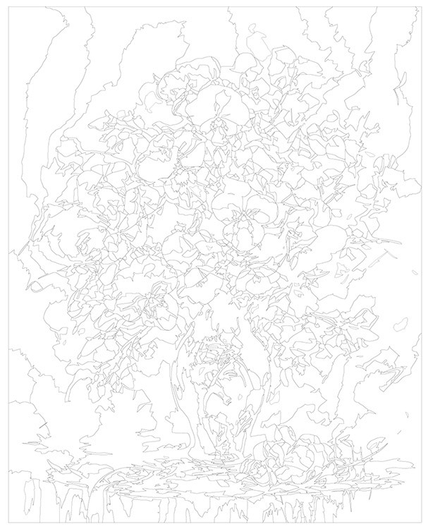 Картина по номерам «Цветы: Анютины глазки в вазе» — картинка 3