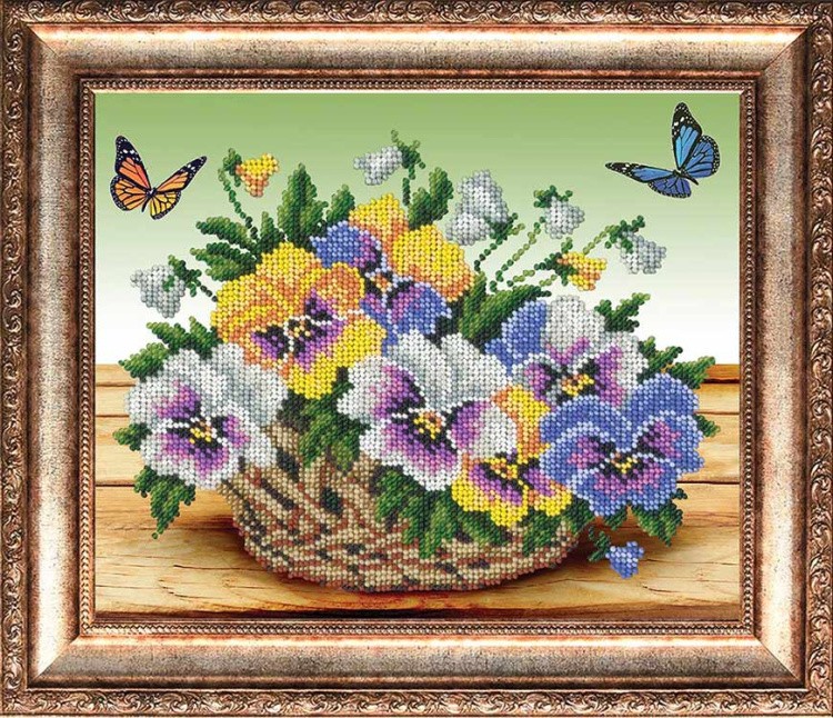 Набор вышивки бисером «Анютины глазки» — картинка 2