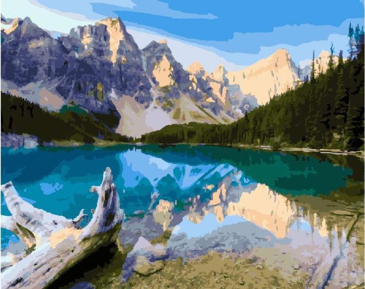 Картина по номерам «Озеро Морейн в Канаде»