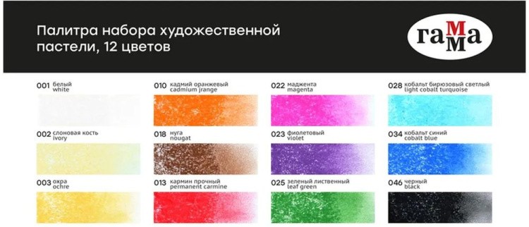 Пастель сухая художественная «Старый Мастер», 12 цв., базовые цв., квадратное сечение, Gamma — картинка 5