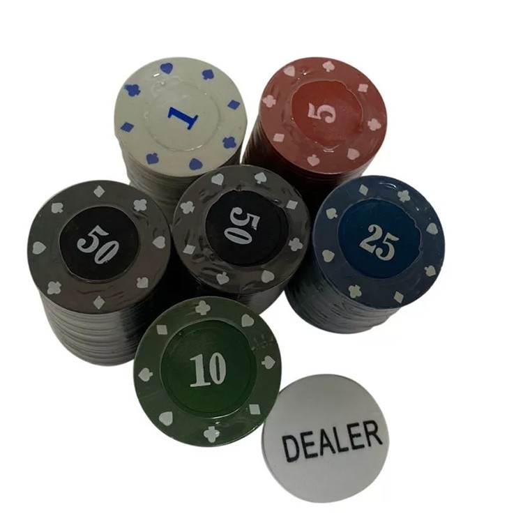 Набор для покера Holdem Light в жестяной коробке, 120 фишек с номиналом+ сукно — картинка 6