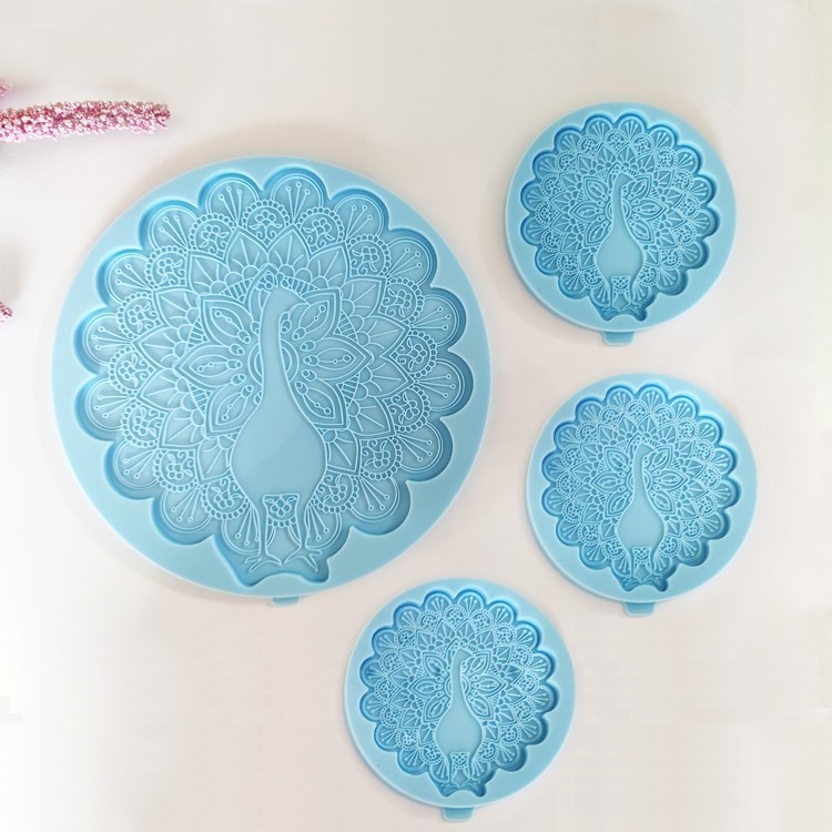 Силиконовый молд - Подставка павлин, d 22 см, 1 шт. — картинка 2