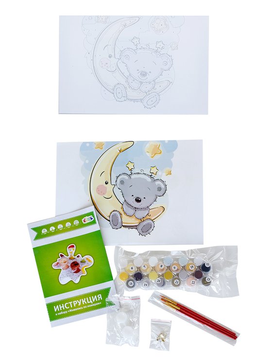 Картина по номерам «Мишутка на луне» — картинка 2