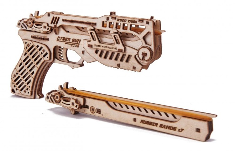 Деревянный механический конструктор «Пистолет с мишенями»