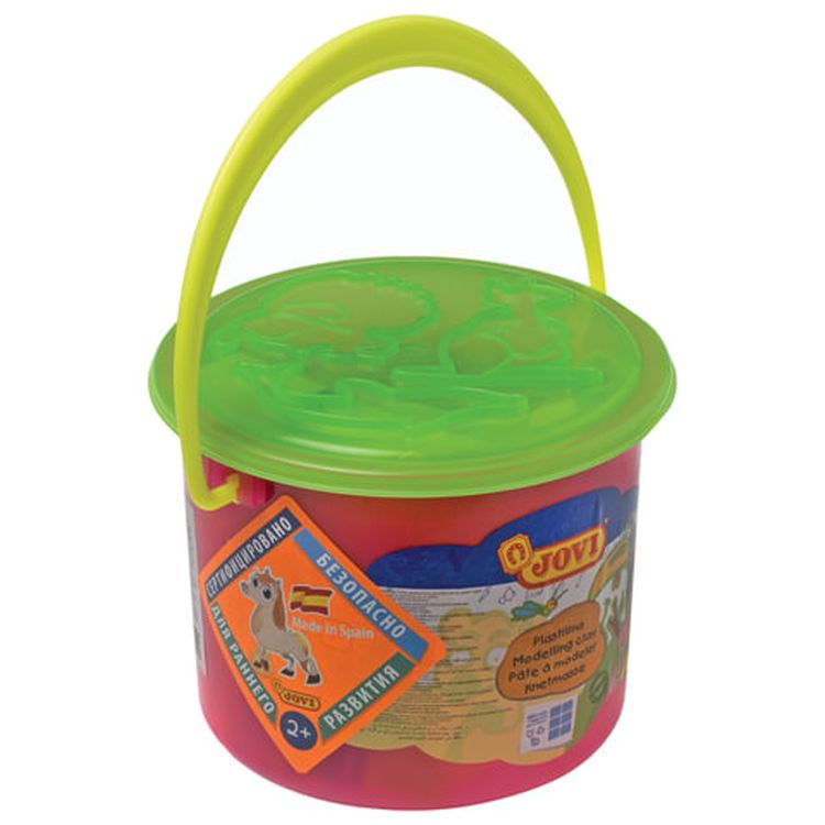 Пластилин JOVI (Испания), набор, 6 цветов, 300 г, 3 формочки, 3 стека, клеенка — картинка 2