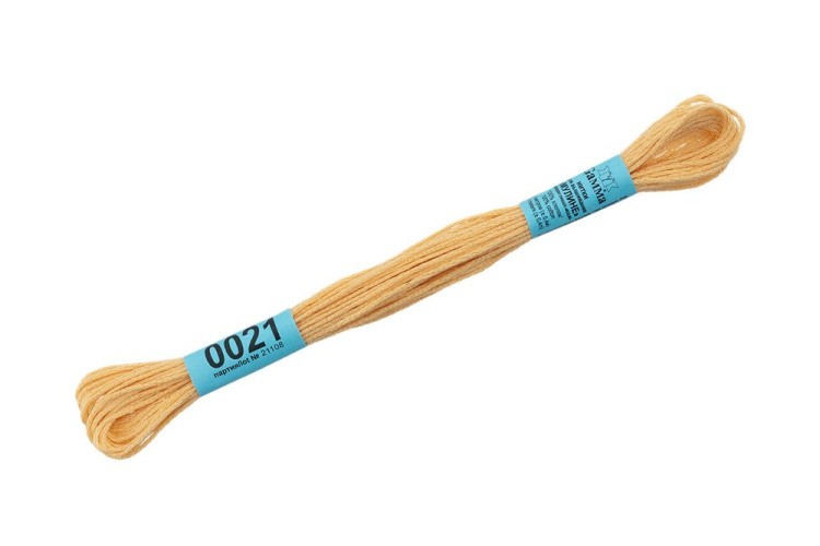 Нитки для вышивания Gamma мулине, 24 шт. по 8 м, цвет: 0021 светло-розово-желтый — картинка 2