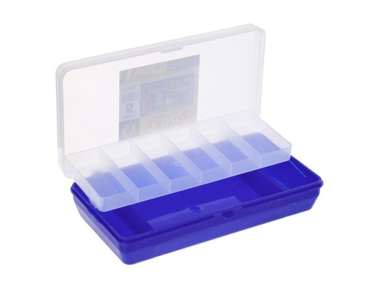 Коробка для мелочей №5 двухъярусная с микролифтом Trivol, цвет: темно-синий — картинка 2